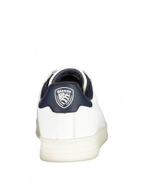 GRANT  Baskets en cuir blanc/bleu marine - Chaussures Homme