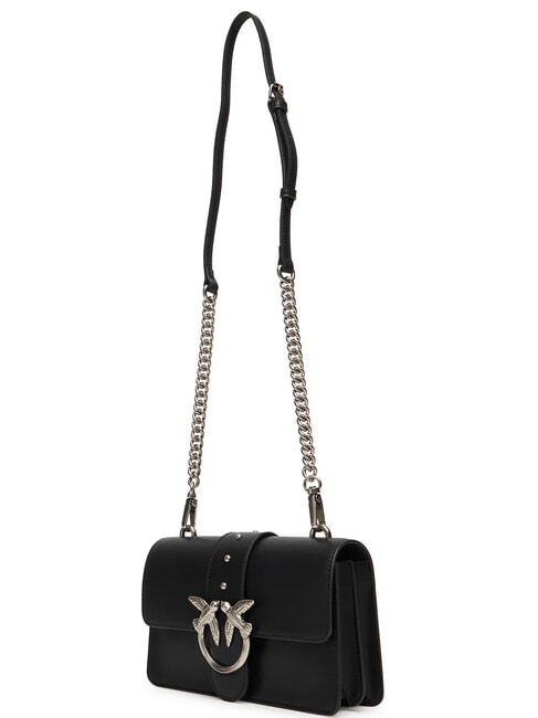 LOVE ONE CLASSIC Mini sac &agrave; bandouli&egrave;re en cuir noir-vieil argent - Sacs pour Femme