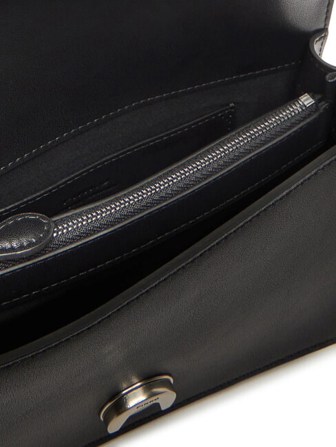 LOVE ONE CLASSIC Mini sac &agrave; bandouli&egrave;re en cuir noir-vieil argent - Sacs pour Femme