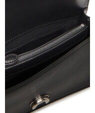 PINKO LOVE ONE CLASSIC Mini sac &agrave; bandouli&egrave;re en cuir noir-vieil argent - Sacs pour Femme - 4
