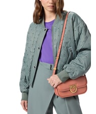 PINKO LOVE BOX Sac à bandoulière en cuir Aragon brun-or antique - Sacs pour Femme - 5