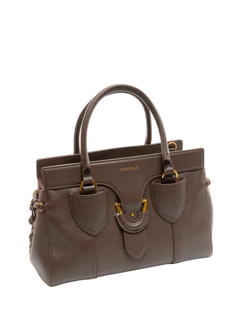 YORK Sac à main en cuir martelé fondant marron - Sacs pour Femme