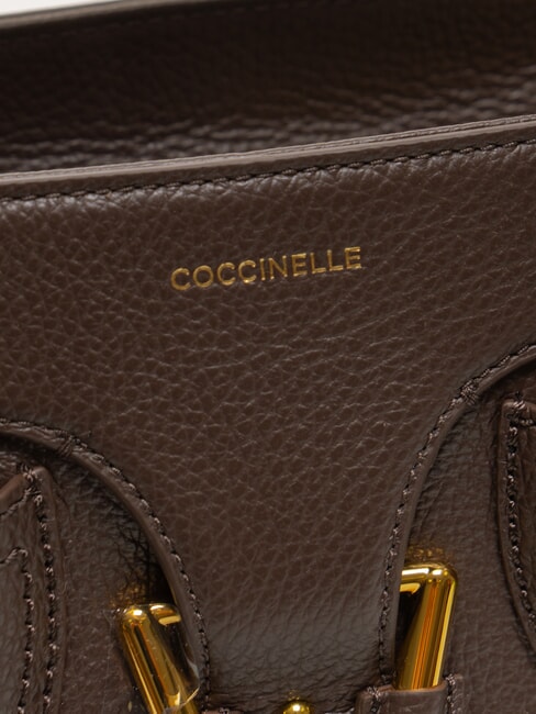 YORK Sac à main en cuir martelé fondant marron - Sacs pour Femme