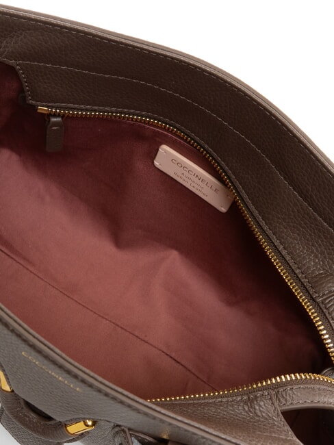 YORK Sac à main en cuir martelé fondant marron - Sacs pour Femme