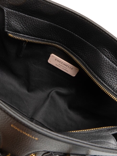 YORK Sac à main en cuir martelé Noir - Sacs pour Femme