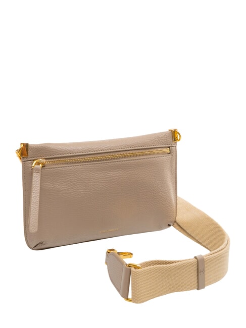 HYLE Petit sac à bandoulière plat en cuir taupe chaud - Sacs pour Femme