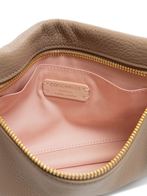 HYLE Petit sac à bandoulière plat en cuir taupe chaud - Sacs pour Femme