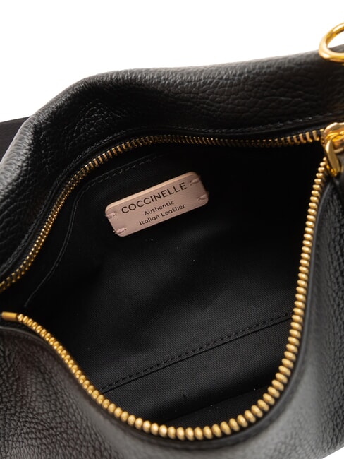 HYLE Petit sac à bandoulière plat en cuir Noir - Sacs pour Femme