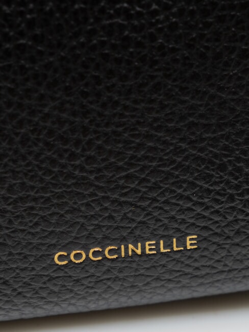 ISIDE Sac à bandoulière en cuir avec bandoulière Noir - Sacs pour Femme