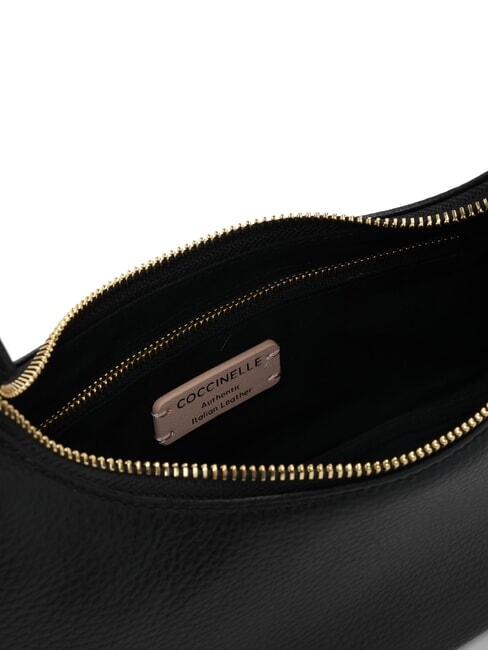 ISIDE Sac à bandoulière en cuir avec bandoulière Noir - Sacs pour Femme