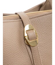 COCCINELLE CHARA Sac à bandoulière en cuir taupe chaud - Sacs pour Femme - 5