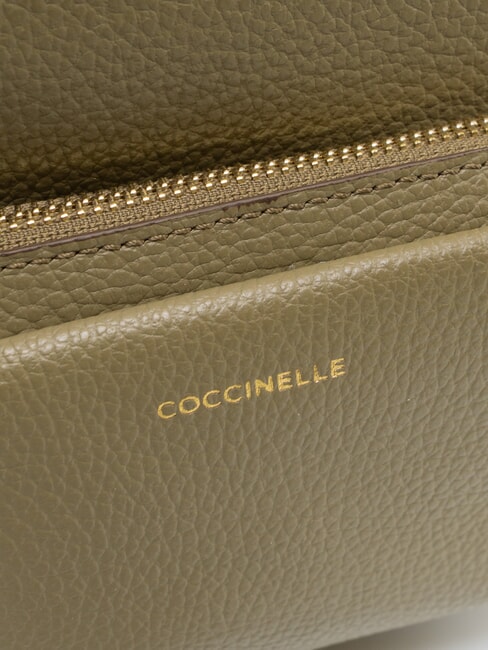 JEN Sac à dos rond en cuir avec poche vert laurier - Sacs pour Femme