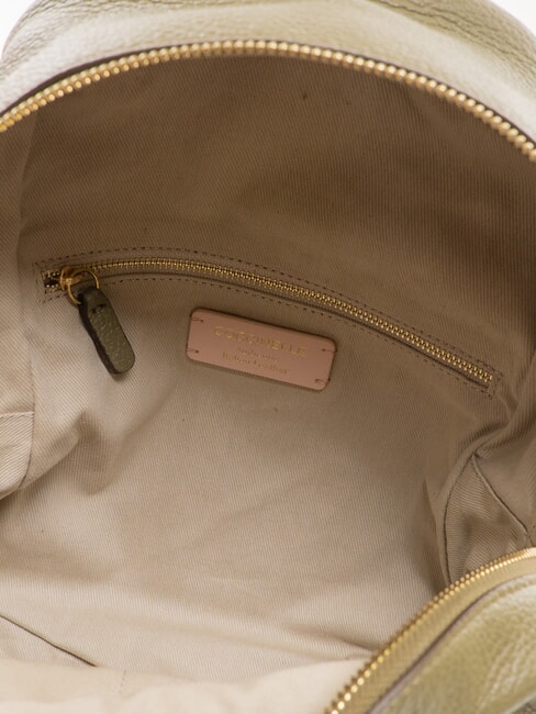 JEN Sac à dos rond en cuir avec poche vert laurier - Sacs pour Femme