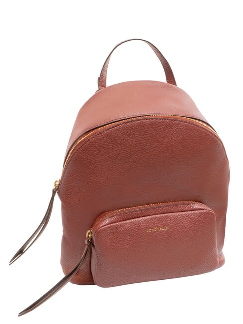 JEN Sac à dos rond en cuir avec poche Brandy - Sacs pour Femme