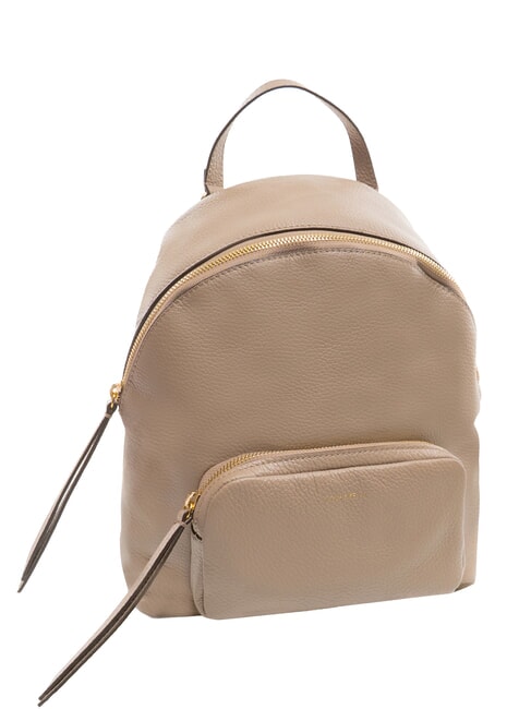 JEN Sac à dos rond en cuir avec poche taupe chaud - Sacs pour Femme