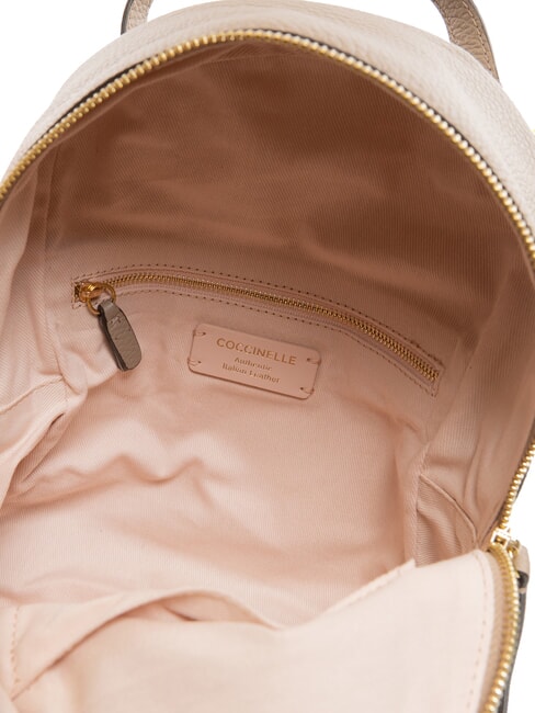 JEN Sac à dos rond en cuir avec poche taupe chaud - Sacs pour Femme