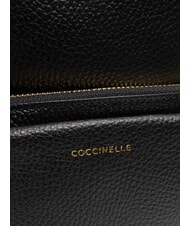 COCCINELLE JEN Sac à dos rond en cuir avec poche Noir - Sacs pour Femme - 5