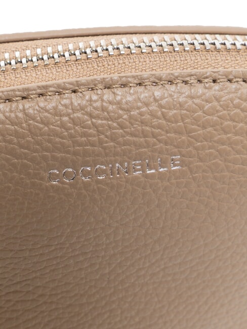 AGATEA Trousse de beauté en cuir taupe chaud - Pochettes & Trousses