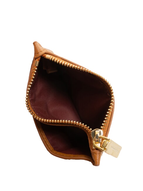 ROUNDED PRINTED Porte-cartes plat en cuir avec zip CUIR - Portefeuilles Femme