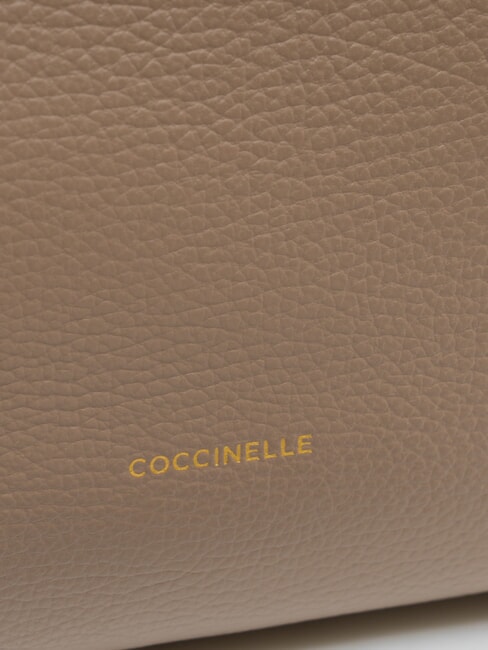 KLICHE Sac à main en cuir avec bandoulière taupe chaud - Sacs pour Femme