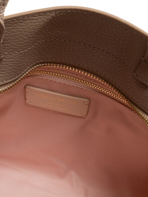 KLICHE Sac à main en cuir avec bandoulière taupe chaud - Sacs pour Femme