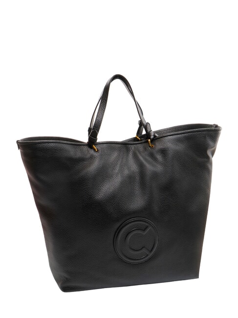 CALLISTO Sac shopping en cuir avec logo en relief Noir - Sacs pour Femme