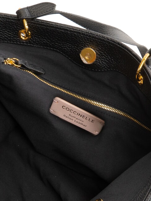 CALLISTO Sac shopping en cuir avec logo en relief Noir - Sacs pour Femme