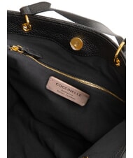 COCCINELLE CALLISTO Sac shopping en cuir avec logo en relief Noir - Sacs pour Femme - 7