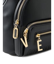 LOVE MOSCHINO ZIPLINE Sac à dos rond avec poche Noir - Sacs pour Femme - 4