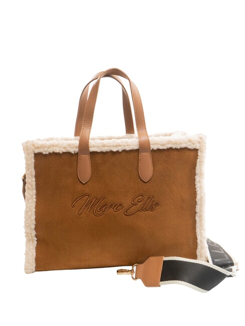 SHERPA Sac à main moyen avec bandoulière cuir foncé - Sacs pour Femme