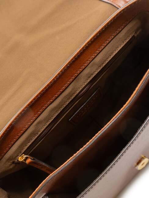 FAENTINA Grand sac &agrave; bandouli&egrave;re en cuir MARRON - Sacs pour Femme