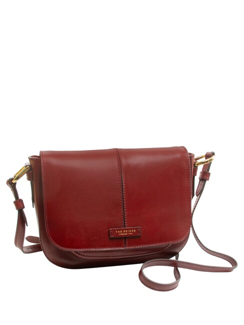 FAENTINA Grand sac &agrave; bandouli&egrave;re en cuir Chianti / Bordeaux / Or - Sacs pour Femme