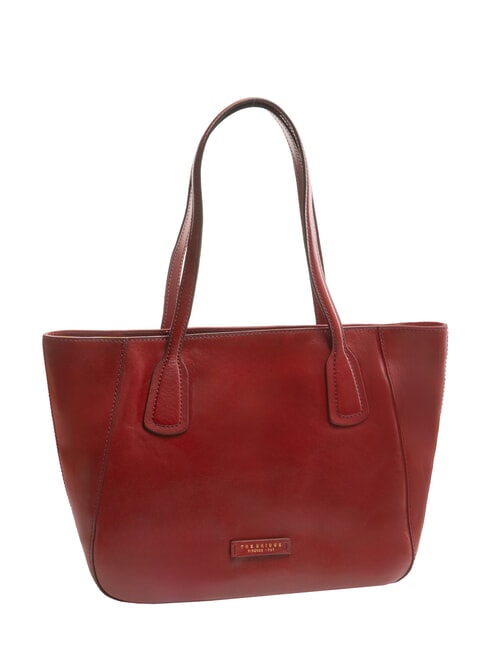 MADDALENA Cabas en cuir Chianti / Bordeaux / Or - Sacs pour Femme
