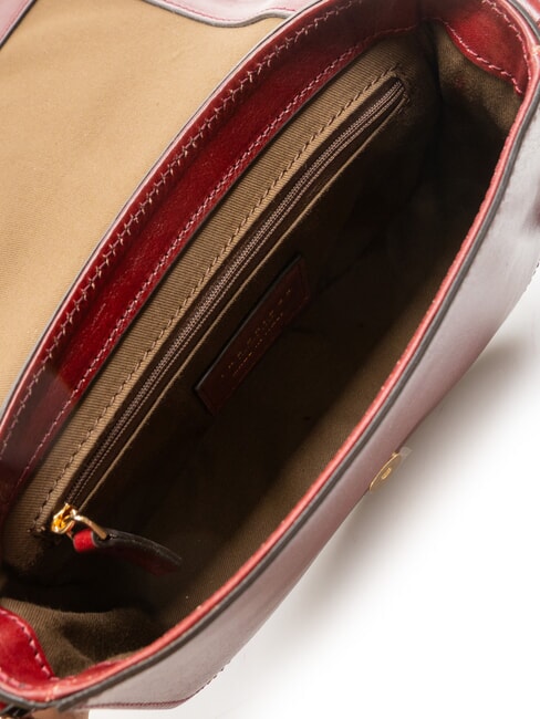 FAENTINA FAENTINA Mini poteau en cuir Chianti / Bordeaux / Or - Sacs pour Femme