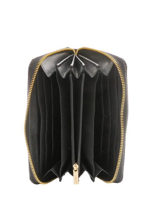 ROMANCE Portefeuille zipp&eacute; NOIR - Portefeuilles Femme