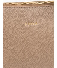 FURLA CLASSIC Sac cabas en cuir taupe - Sacs pour Femme - 4