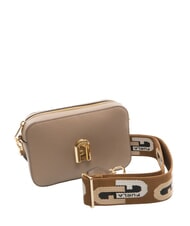FURLA GARDENIA Sacoche pour appareil photo en cuir imprimé Keria tons taupe + cognac - Sacs pour Femme - 2