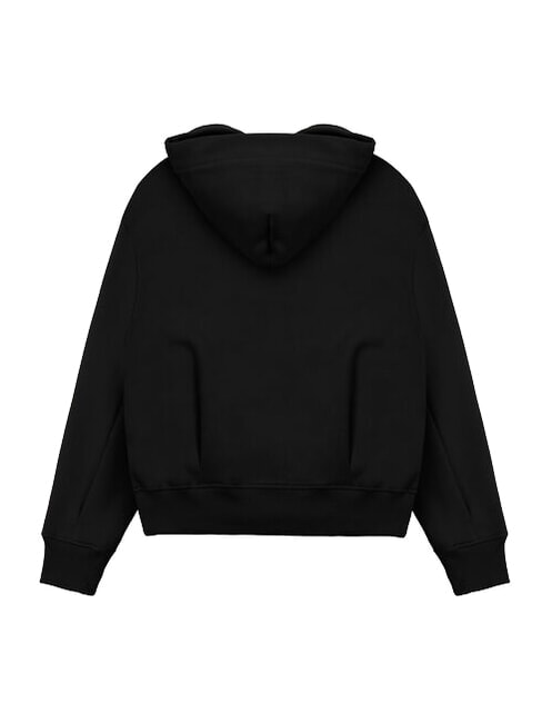 STUNNING Sweat-shirt entièrement zippé avec capuche et plis noir - Sweat-shirts pour femmes