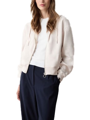 STUNNING Sweat-shirt enti&egrave;rement zipp&eacute; avec capuche et plis encens - Sweat-shirts pour femmes