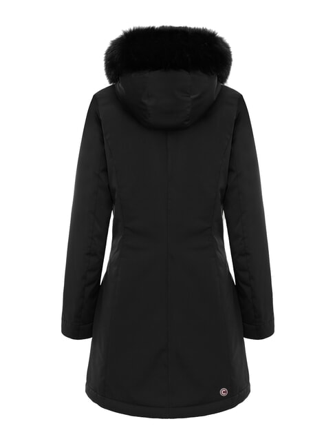 PURENESS Veste longue matelass&eacute;e &agrave; capuche noir - Doudounes femme
