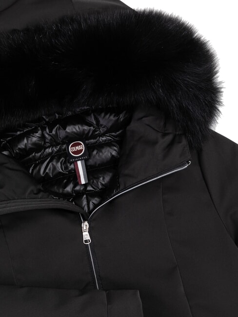 PURENESS Veste longue matelass&eacute;e &agrave; capuche noir - Doudounes femme