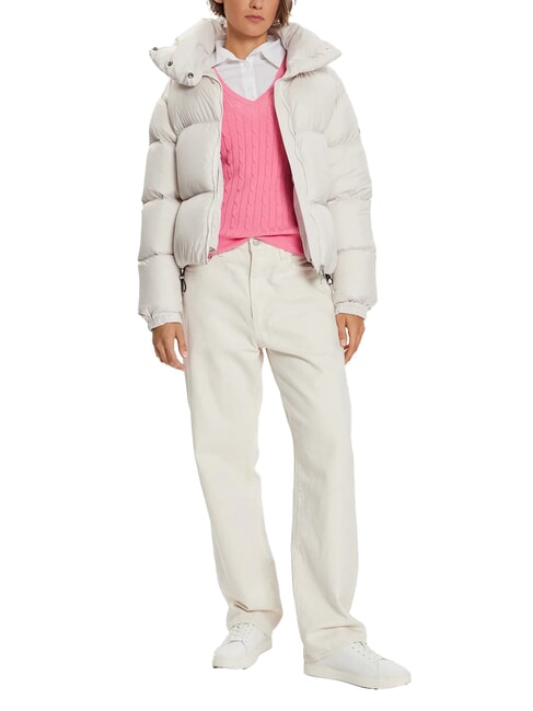 CAPTION Doudoune courte &agrave; capuche encens - Doudounes femme