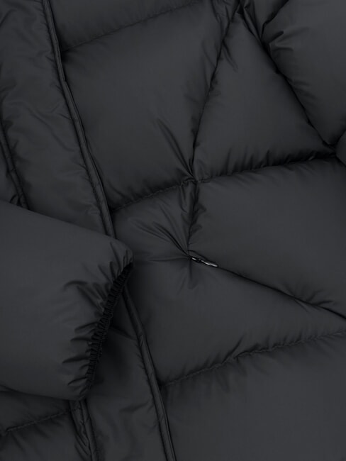 CAPTION Doudoune mi-longue avec capuche noir - Doudounes femme