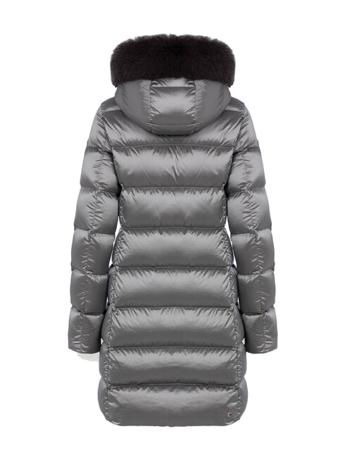 DELUXE Doudoune longue matelass&eacute;e &agrave; capuche acier fonc&eacute;-acier fonc&eacute; - Doudounes femme