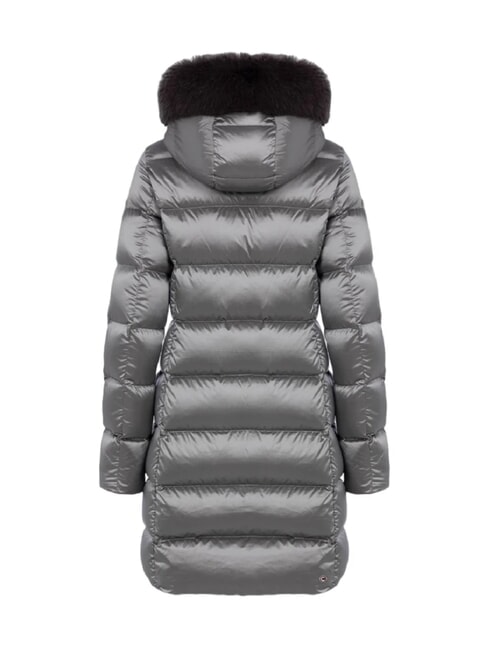 DELUXE Doudoune longue &agrave; capuche acier fonc&eacute;-acier fonc&eacute; - Doudounes femme