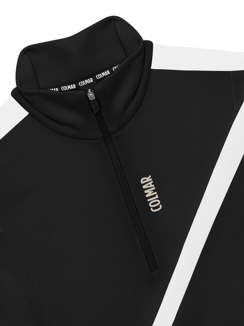 SCI FACETIME Sweat-shirt thermique à col montant et fermeture éclair intégrale noir et blanc - Sweat-shirts pour femmes