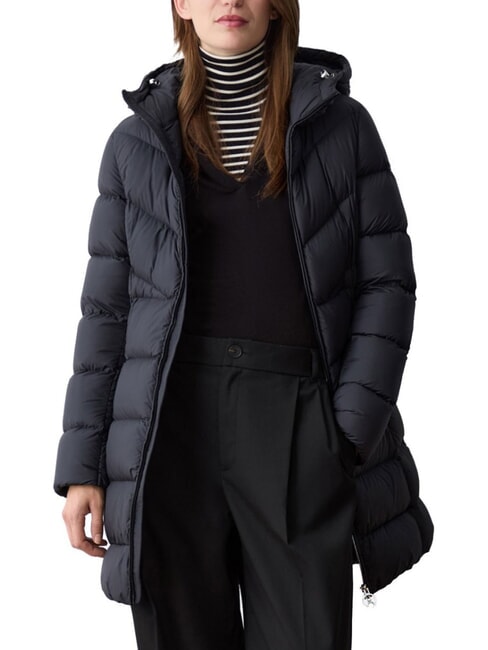 CAPTION Doudoune longue &agrave; capuche noir - Doudounes femme