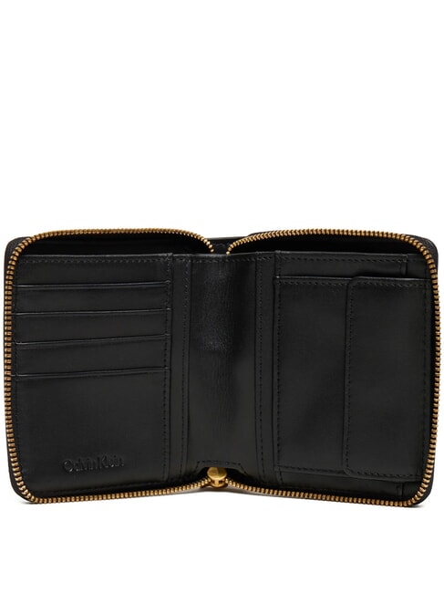 ENGRAVED  Petit portefeuille en cuir sur noir - Portefeuilles Femme