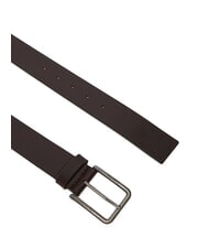 CALVIN KLEIN WARMTH  Ceinture en cuir ck marron foncé/argent antique - Ceintures - 2