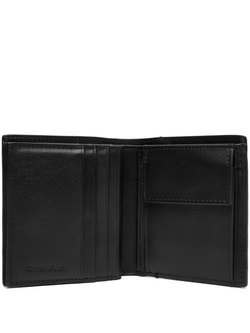 CK PLAQUE Portefeuille vertical en cuir sur noir - Portefeuilles Homme